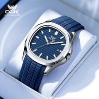 OPK 6095 Original Quartz Movement Watch Modern Style Round Dial Silicone Strap HD Night Light 30m Waterproof Watch For Men