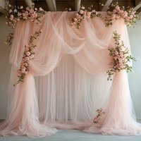 Romantic Tulle Drape Wedding Arch Chair Background Outdoor Party Decor Cloth