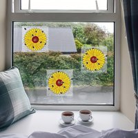 6 Packs Sunflower Clear Window Fly Traps, Sticky Insect Stickers for Indoor & Outdoor Pest Control, Catcher for Mosquitoes