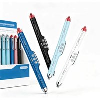 Dual Color Gel Pen 0.5mm, Silent Sliding Switch Submarine Pen, Black Red Ink for Student Office