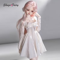 ShugaFairy Unana D 1/4 BJD Doll Full Set Cute Gentle Customizable Ball Jointed Doll Cotton Short Dress Included Custom Figure