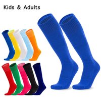 Loogdeel Football Sports Socks Long Knee Cotton Solid Color Kids Legging Stockings Soccer Baseball Ankle Adults Children Socks