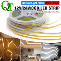 12V 24V LED Light Strip 3000K 4000K 6000K 3mm 5mm Narrow Indoor Light Strip 5 Meters/Roll