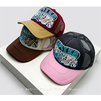 New Unisex American Style Color Block Printed Letters Baseball Hats Breathable Personal Sunshade Hip Hop Trucker Caps Versatile