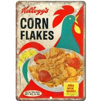 Tin Poster Metal Sign Shm Kellogg;s Corn Flakes Cereal Box Retro Plaque Wall Decor Art Shabby Chic Gift Suitable Vintage Sig