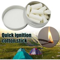 12pcs Outdoor Camping Paraffin Wax Survival Fire Starter Tool Rope Gear Rope Fire Kit Natural Fire Source Camping Tool