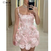Clara Custom Pink Flower Spaghetti Straps Sleeveless Elegant Dresses Woman for Evening Party Dresses Luxury 2026 Long Prom Dress