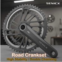 AliExpress SENICX PR3 Crankset Road Bicycle 24mm 52-36T Double Chainring Aluminum Alloy Crank Arms 165mm 170mm 175mm for Folding Bike Parts