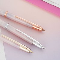 Limited Pink Red Gold ! JINHAO 20 Resin Press Fountain Pen Retractable EF F Nib Smooth Writing for School Office Gift Pen