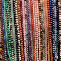 2 3mm Natural Stones Small Round Beads Tiny Rose Quartz Amethyst Loose Crystals Gem Bead Jewelry Making DIY Bracelet Accessories