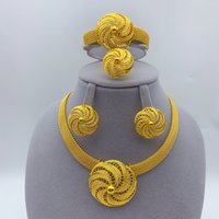 Luxury Dubai Round Necklace Sets For Women Wedding Gold Plated African Jewelry Set Indian Jewellery Anniversary Gifts