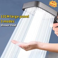 Large Panel Shower Head 13cm High Pressure Massage 3 Modes Adjustable with Filter Bathroom Accessories for Home Shower Upgrade