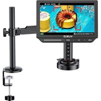 Elikliv Autofokus 4K HDMI Digitalmikroskop 10,1" EM4K-AF Flexarm-Mikroskop 2000X 4K Löt-Mikroskop für Elektronik, Ganzmünzansicht mit Ringlicht für Münzsammler, Reparaturmatte