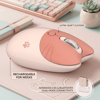 2.4G Cute Cat Wireless Mouse,Cartoon Silent Click Design Optical Mice For Girls Kids Gift For Laptop Tablet PC Computer Mouse