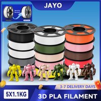 JAYO 5Rolls 3D PLA Printer Filament Mix-colors PLA 1.75mm No Bubble & Non-toxic 3D Printing Materials for 3D Printer & 3D Pen