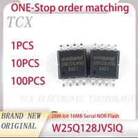 W25Q128JVSIQ W25Q128JVSQ W25Q128 128M-bit 16MB Serial NOR Flash Memory SPI Dual Quad SPI 133MHz SOIC-8 SOP8 208mil Original New