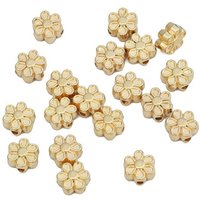 100Pcs About 7mm Gold Silver Color Plated CCB Flower Shape Beadwork Charm Beads Loose Spacer Acrylic Bead For DIY Jewelry Making