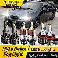 2PCS For Acura TSX 2004-2008 D2S H1 LED Headlight Bulb D2R White LED Hi/Lo Beam H11 Fog Light HID Xenon/Halogen Replacement Lamp