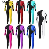 Kids Girls Gymnastics Jumpsuits Rhinestone Overalls Unitard Dancewear Leotards Bodysuit Skating Ballet Dance Performance Costume
