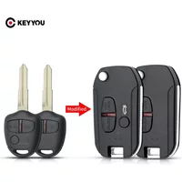 KEYYOU 2 Buttons Modified Flip Folding Remote Key Shell Case For Mitsubishi Outlander Pajero Lancer Evolution Grandis Car Key