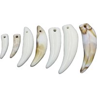 20pcs/30pcs/100pcs Ivory Horn Pendants For Jewelry Making Acrylic Wolf Teeth Charms Pendant Resin Beads DIY Jewelry Accessorie