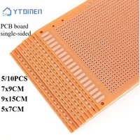 5/10pcs PCB Single Sided Yellow Circuit Board 5x7cm 7x9cm 9x15cm Bread Board Protoboard Universal Printed Circuit Boards DIY Set