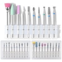 10 Pcs Diamond Milling Cutters For Manicure Carbide Nail Drill Bits Kits Equipment Tools