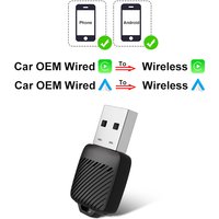 FLIXIVI Car Play CarPlay/Android Auto Adapter Wired To Wireless, MINI USB A-C Plug and Play Adapter, for Wired CarPlay/Auto Car