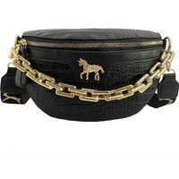 Neutral style backpack for men and women, with two shoulder straps and a small horse logo, suitable for traveling.