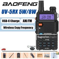 Baofeng UV-5RX Walkie Talkie 5W/8W USB-C Charger M-5R Wireless Copy Frequency High Capacity AM FM DTMF Upgraded Version of UV-5R