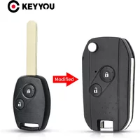 KEYYOU Blade 3+1 2+1 2/3 4 Buttons Modified Folding Flip Remote Key Shell Cover For Honda Odyssey Rigeline Accord CRV Civic