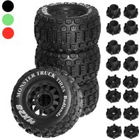 4pcs 128mm 1/10 Monster Stunt Truck Tire 12mm and 14mm Hex for TRAXXAS MAXX ARRMA Granite KRATON Outcast Tamiya Losi Redcat