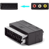 for PS4/WII SCART to 3RCA (2 Audio, 1 Video) Adapter, AV Adapter Set-Top Box IN Type Scart Converter