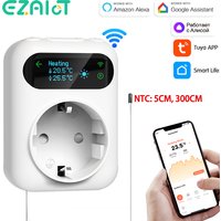 WiFi Tuya Socket Thermostat Plug 220V Digital Temperature Controller Remote Timer Switch Cooling Heating Outlet Alexa Google