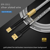 Audiocrast A26 6N OCC Silver Plated USB Cable HiFi USB A to B DAC Audio Data Cable