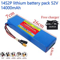 14S2P 52V 14000mAh 18650 Lithium Ion Battery Pack Suitable for Balance Bike, Electric Bicycle, Electric Wheelchair DIY image 4