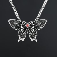 Hot Selling European and American Temperament Jewelry Men and Women Necklace Stainless Steel Butterfly Pendant Couple Gift