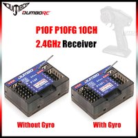 DUMBORC P10F P10FG 10CH 2.4G Gyro Receiver Voltage Return 4.8-10V for DDF-350 Transmitter Remote Control RC Car Boat Tank Model