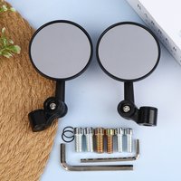 1PairsMotor Aaccessories Aluminum Alloy Round Bar End Rear Mirrors For Moto Side View Mirrors Motorbike Scooters Rearview Mirror