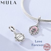 Mula 925 Silver Charms Eternal Rose Pendant Fit Original Beads Bracelet Making for Woman Jewelry Dangle Charm DIY
