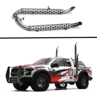 D1RC 1 Pair Metal Exhaust Pipe Upgradeds Accessories for 1/10 RC Car Km3 Short Truck Raptor F150 RC Model Car Modification Parts
