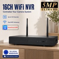 Neu eingetroffen: 16-Kanal Wireless NVR Rekorder H.265 5MP P2P Fernzugriff ESeeCloud APP WiFi CCTV Netzwerk-Videorekorder Sicherheitssystem