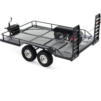 Metal Dual Axle Trailer Kit for 1/10 RC Crawler Truck Axial SCX10 TRX4 TRX6 Redcat GEN8 RGT 86100 SMT Tamiya CC01