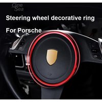 For Porsche Cayenne Panamera Macan 911 718 2010-2016 2017 2018 19 2020 2022 Car Steering Wheel Cover Trim Frame Decoration Ring