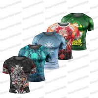 Choke Spring Wrestling Rash Guards Surfing Jersey Beach Shirts Swimwear Diving Gym Shorts MMA BJJ Men Jiu Jitsu Fitness Sets