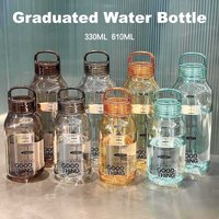 Japanese-Style Minimalist Transparent Polycarbonate Water Bottle, Leak-Proof, High-Temperature Resistant, Portable Tumbler