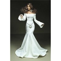 1/6 Scale White Rose Long Dress Double-sleeved dragging skirt for 12inch Action Figure Phicen JIAOUL Collections Toy