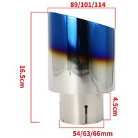 Burnt Blue 304 Stainless Steel Exhaust Tailpipe Tip, Universal Fit for Most Cars Double-Layer Design Easy Bolt-On Install