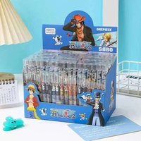 Bandai Cartoon One Piece Anime Metal Hook Student Press Pen Gel Pen Creative Cartoon Stationery 0.5mm Bullet Black Ink Gift