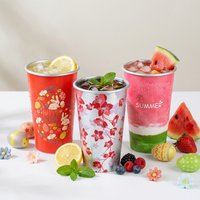 Funny Color Changing Aluminum Cup Anti-fall Aluminum Beer Cup Metal Cold Drink and Juice Cup With Straw Lid For Bar Outdoor Home